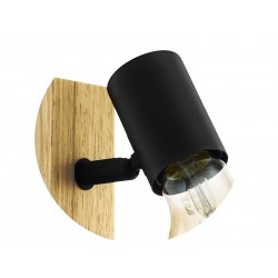 Spot patère en bois noir E27 max 10 W  Townshend noir | Sanifer