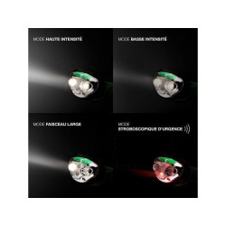 Lampe frontale rechargeable 7 modes 400 lm 80 Mètres verte ENERGIZER|Sanifer