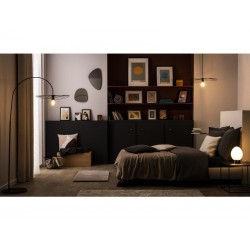 Lampe DOVE 230LM 3000K H24 métal NICKEl en verre gris  | Sanifer