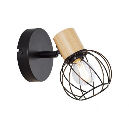 Spot MalloW métal noir naturel E14