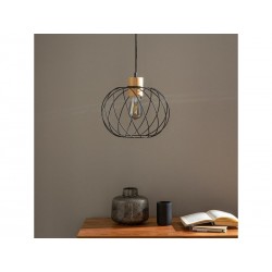 Lustre malloW E27 bambou noir, diam.30 cm | Sanifer
