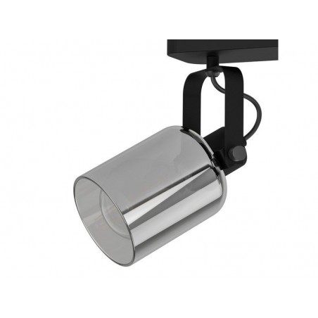 Barre de 2 spots E27 PARADOXE verre fumé noir