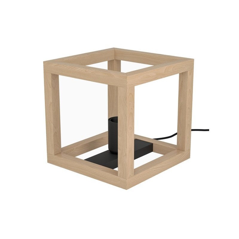Lampe connectée ELGORT E27 H. 20 cm métal noir-bois