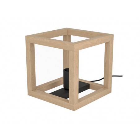 Lampe connectée ELGORT E27 H. 20 cm métal noir-bois