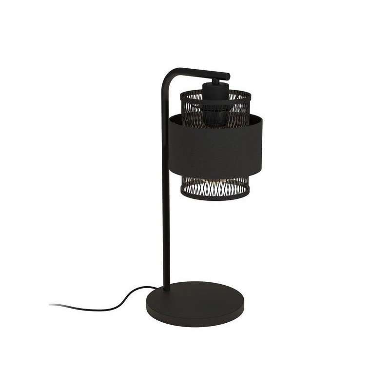 Lampe e27 en acier noir-naturelOTTOMANE H.50cm H.45 cm
