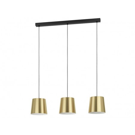Suspension KRELA 3XE27 L. 85 cm métal noir-laiton