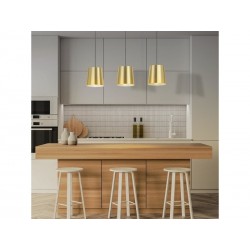 Suspension KRELA 3XE27 L. 85 cm métal noir/laiton   | Sanifer