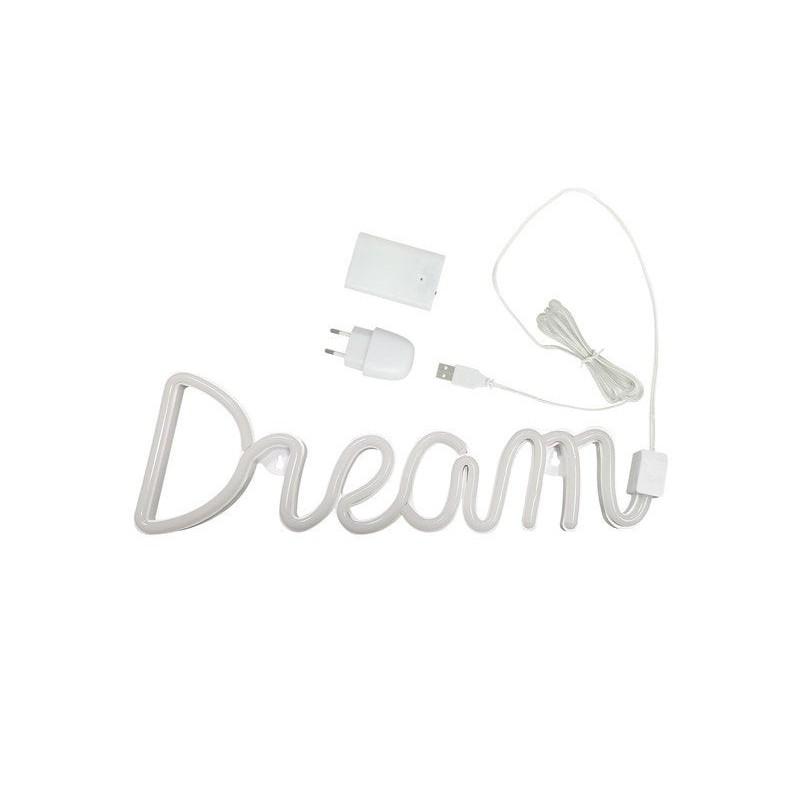 Lampe essentiel en plastique blancNéon Dream USB + batterie