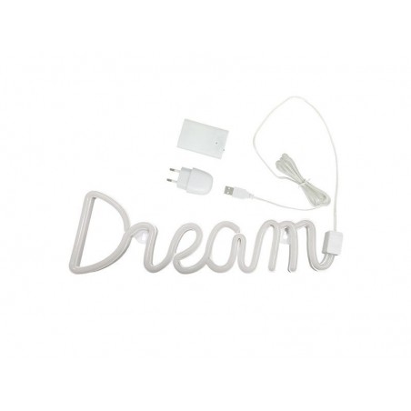 Lampe essentiel en plastique blancNéon Dream USB + batterie