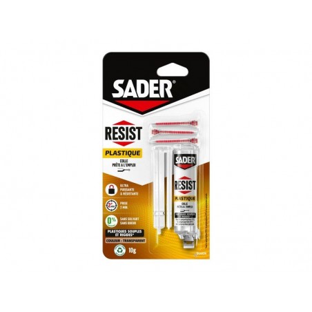 Colle reparation type epoxy Resist plastique SADER  10g|Sanifer