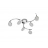 Plafonnier moderne à  6 têtes module led Loobdiam. 12 cm chrome