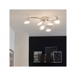 Plafonnier moderne à  6 têtes module led Loob    diam. 12 cm chrome|Sanifer