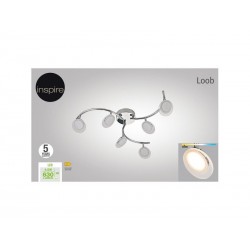 Plafonnier moderne à  6 têtes module led Loob    diam. 12 cm chrome|Sanifer