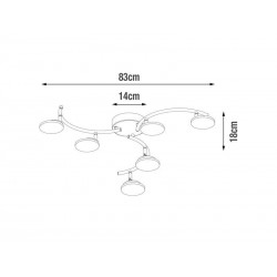 Plafonnier moderne à  6 têtes module led Loob    diam. 83 cm métal noir|Sanifer