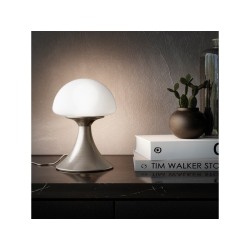 Lampe design en métal nickel tactile  kinoko, 390lm, H. 22 cm | Sanifer