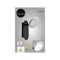 Spot patère led intégrée, métal noir  Loob | Sanifer