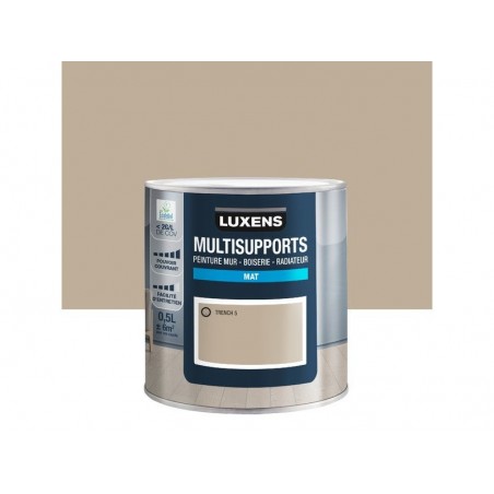 Peinture mat mur  boiserie et radiateur  LUXENS  Trench 5  beige  0.5 Litre -  - meilleure qualité