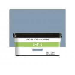 Peinture satiné pour mur intérieur  2.5 litres bleu gris -  - meilleure qualité