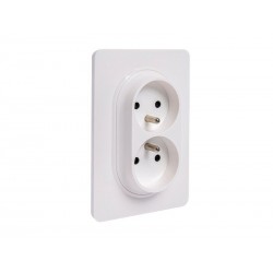 Bloc 2 prises avec boîte dencastrement 1 poste complet Lumiablanc