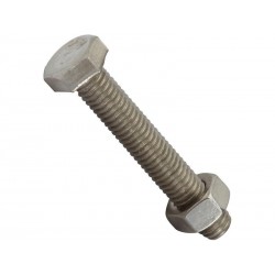 Sachet de 12 boulons inox tête 6 pans hexagonalL.30 mm