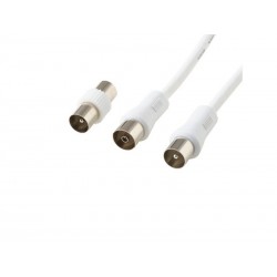 Cordon coaxial 9,5mm  20m femelle/mâle+adaptateur mâle/mâle  | Sanifer