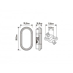Hublot extérieur led integré ovale ezy 21cm  1620lm  ip65  blanc|Sanifer