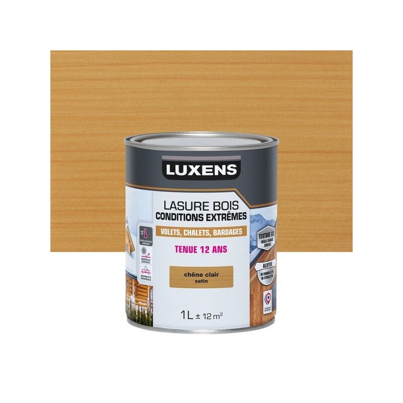 Lasure LUXENS Conditions extrêmes 12 ans chêne clair brillant 1 Litre -  - meilleure qualité