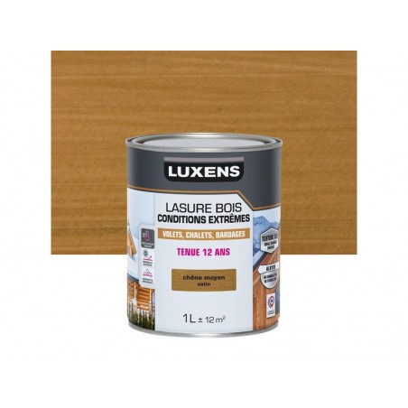 Lasure LUXENS Conditions extrêmes 12 ans chêne moyen brillant 1 Litre -  - meilleure qualité