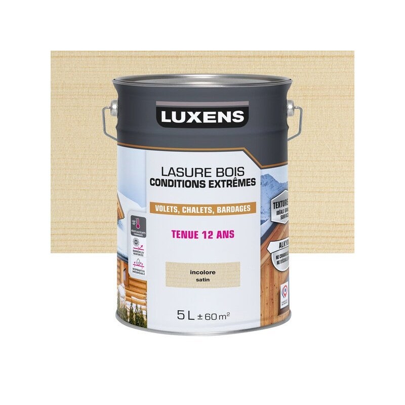 Lasure LUXENS Conditions extrêmes 12 ans incolore brillant 5 Litres -  - meilleure qualité
