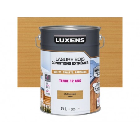 Lasure LUXENS Conditions extrêmes 12 ans chêne clair brillant 5 Litres -  - meilleure qualité
