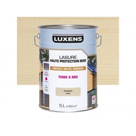 Lasure LUXENS 8 ans incolore satiné 5 Litres -  - meilleure qualité