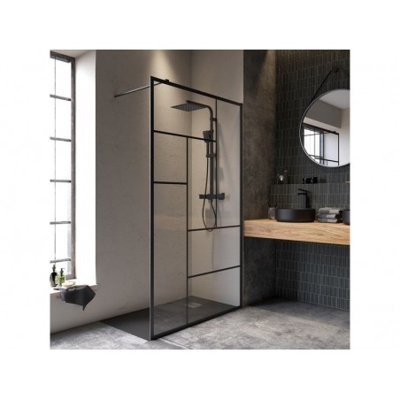 Paroi de douche à litalienne en verre transparent 8 mm 87x88.5cm