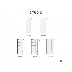 Paroi de douche à l'italienne en verre transparent 8 mm 87x88.5cm | Sanifer