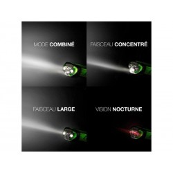 Lampe frontale piles 7 modes 250 lm 80 mètres verte ENERGIZER|Sanifer