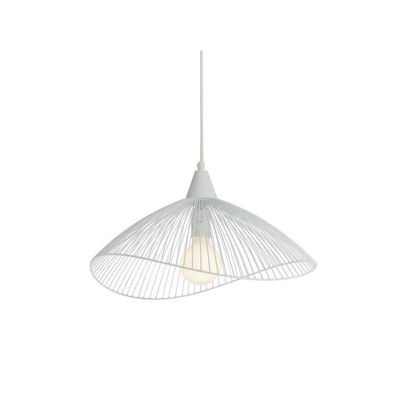 Suspension 1xE27 max 40W métal blanc SEYNAVE KASTELI diam.46 cm