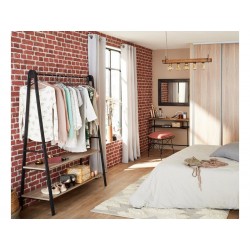 Suspension E27 Style Industriel Woodhill Métal Noir Et Bois Brilliant | Sanifer