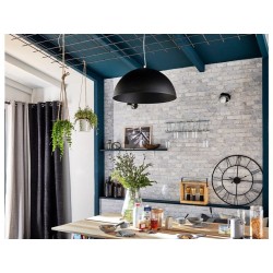 Lampe de bureau Factory, E27 à Poser Marron Large Seynave, Métal, Bois | Sanifer