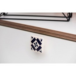 Bouton de meuble carreau de ciment noir Zamak Peint H.20 X L.37 X P.37 Mm | Sanifer