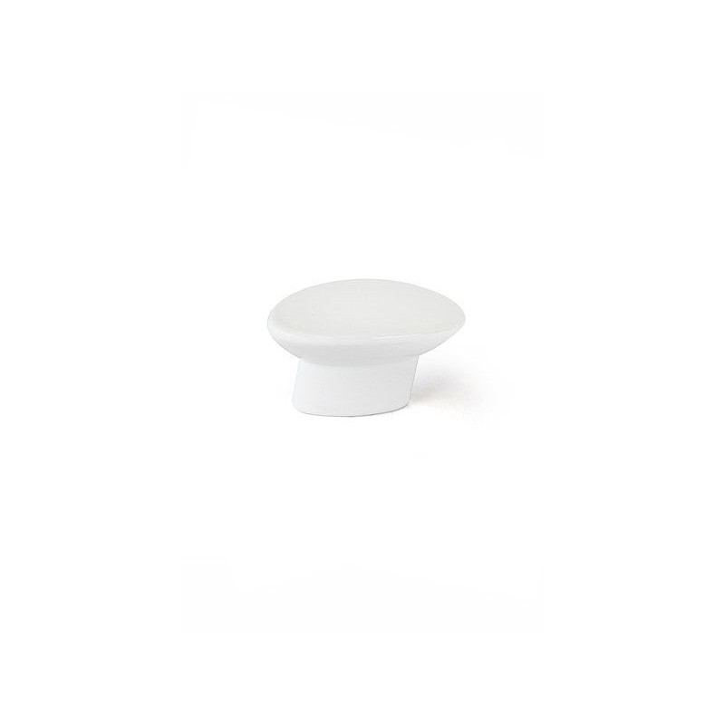 Bouton de meuble ovale blanc zamak H.24 X L.41 X P.19 Mm
