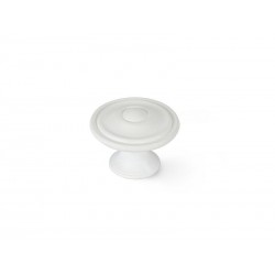 Bouton de meuble rond blanc zamak H.26 X L.35 X P.35 Mm