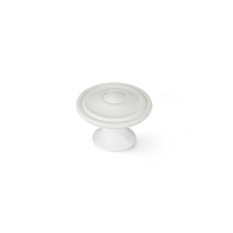 Bouton de meuble rond blanc zamak H.26 X L.35 X P.35 Mm
