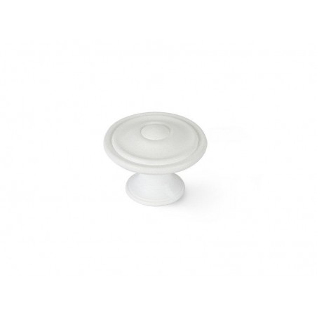 Bouton de meuble rond blanc zamak H.26 X L.35 X P.35 Mm