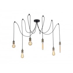 Suspension E27 Style Industriel Araignée Métal 6 Lumières