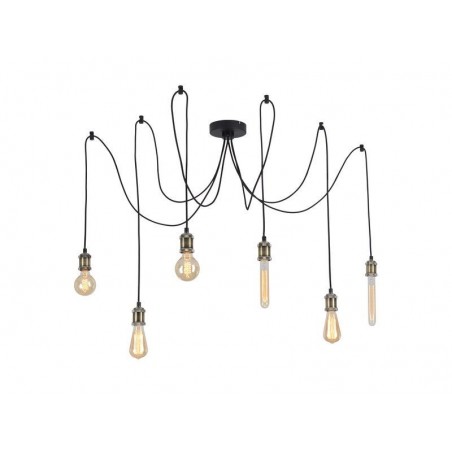 Suspension E27 Style Industriel Araignée Métal 6 Lumières