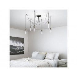 Suspension E27 Style Industriel Araignée Métal 6 Lumières   | Sanifer