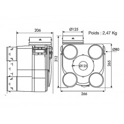 Kit VMC simple flux simple flux hygroréglable EQUATION Hygro 3 | Sanifer