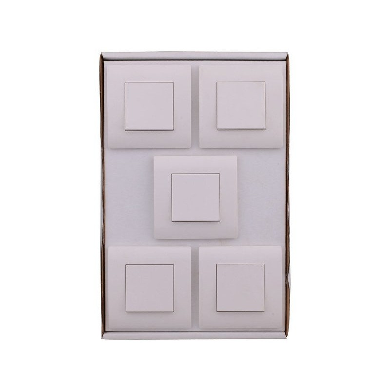 Lot de 5 interrupteurs va-et-vient complet BasicBlanc