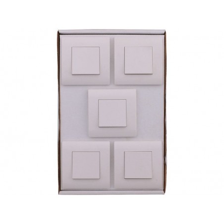Lot de 5 interrupteurs va-et-vient complet BasicBlanc
