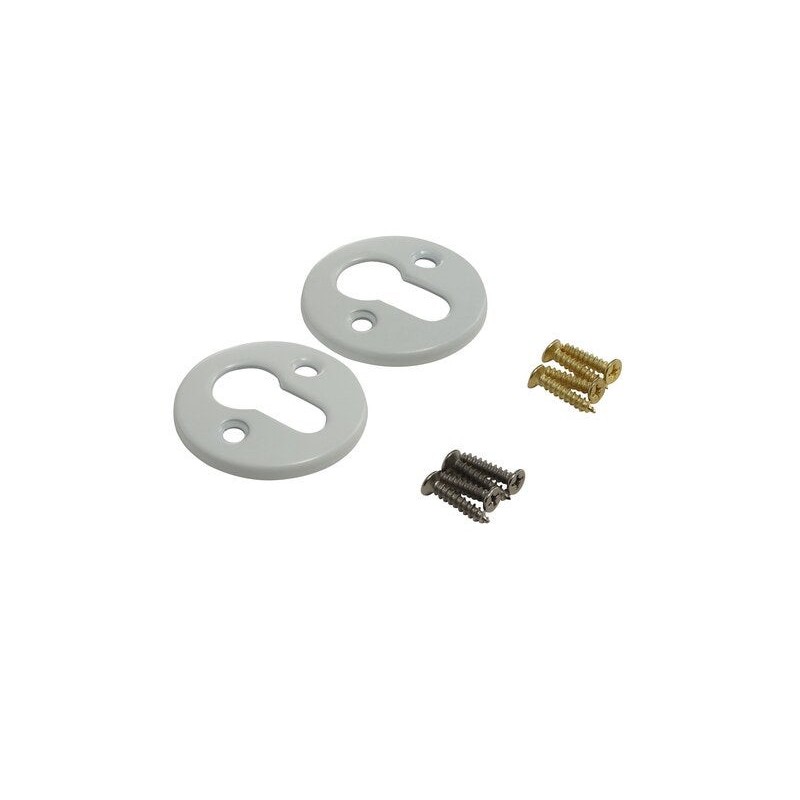 Lot de 2 rosaces Gilda acier peint blanc trou de cylindre