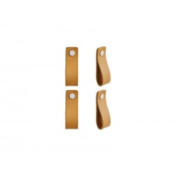 Lot de 4 poignée Zack cuir marron